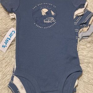 Carter's Blue and Cream one piece set of 5 
Different designs